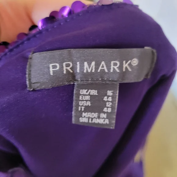 Primark Purple Sequin Camisole Tank Top Size 12 - Picture 12 of 16